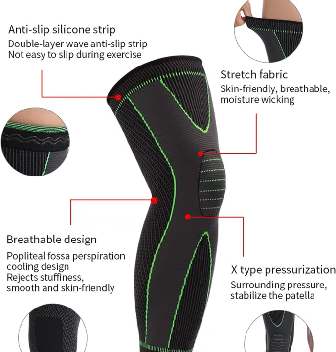 1PCS%20Long%20Knee%20Supporter,%20Lengthen%20Sports%20Knee%20Support%20Leg%20Protector%20Leggings%20Long%20Green%20Stripe%20Bandage%20Knee%20Pads%20Non%20Slip%20Knee%20Warm%20Guard%20Sleeve%20-%20Image%203