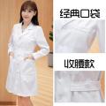 White Gown Long Sleeve Nurses' Uniform Summer Short Sleeve Doctor's Overall Men Female White Coat Thin Waist-Tight Slim-Fitting Work Clothes. 
