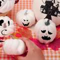 Halloween White Artificial Pumpkin Decoration Foam Pumpkin Desktop Core Thanksgiving Halloween Decoration 14 Pieces. 