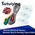 Sutuiying EGBO Muscle Electrical Sensor Module Muscle Analog Signal EMG Portable Raw Signal Collection Electronic Development Kit for Arduino. 