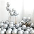 Silver Chrome Metallic Balloons for Party 10 pcs 12 inch Thick Latex balloons for Birthday Wedding Engagement Anniversary Festival Picnic or any Friends & Family Party Decorations-Silver. 