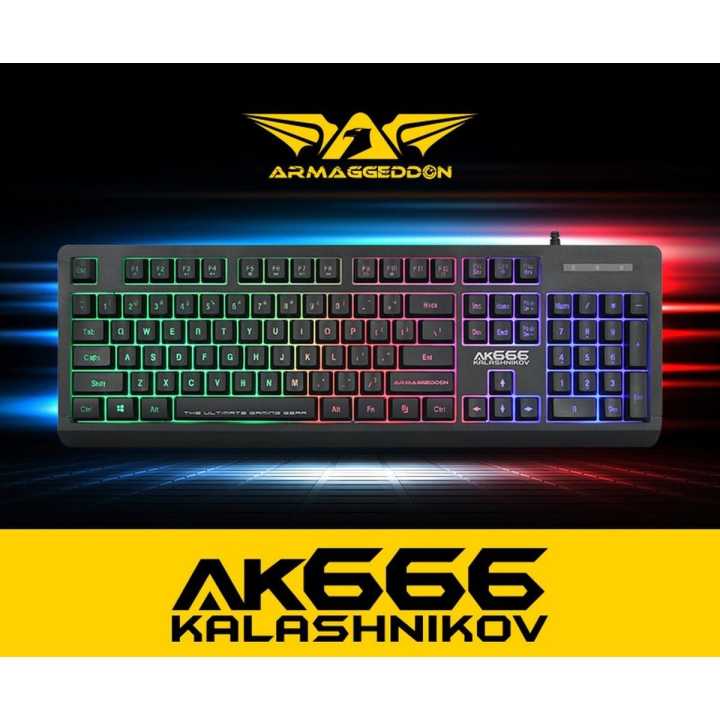 Armaggeddon Kalashnikov AK666 Anti-Ghosting And Spill Proof Backlit Keyboard - 8 Lighting Effect