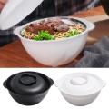 Portable With Lid Ramen Bowl Binaural Japanese Style Instant Noodle Bowl Plastic 250ml Soup Bowl Dormitory. 