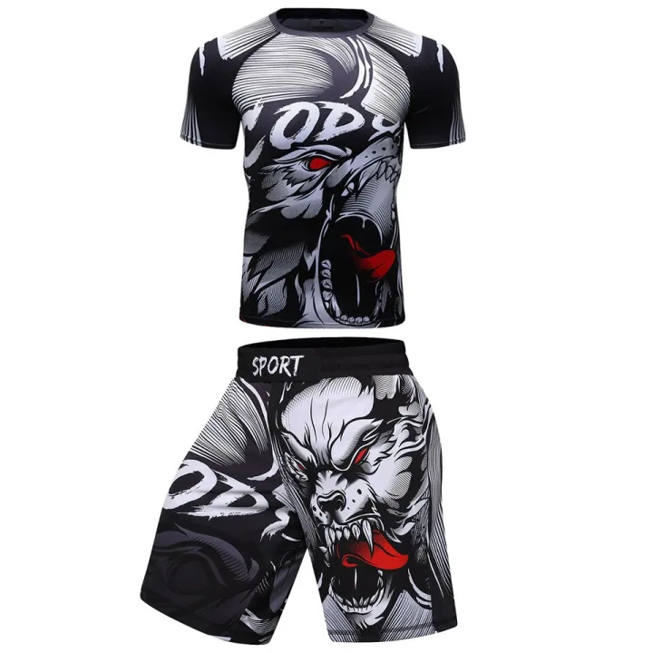 %E3%80%90F%20MMA%20BJJ%20GI%20Rashguard%20T%20Shirts+Muay%20Thai%20Shorts%20Rash%20Guard%20Clothing%20Jerseys%20MMA%20Compression%20T-shirt%20Men%20Kickboxing%20Sets%20-%20Image%206