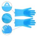 Reusable Heat Gloves Glove Scrubber Resistant Household Cooking Dish Kitchen Washing Cleaning Tool Silicone 1Pair. 