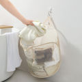 Bathroom Laundry Sorting Basket Frame Mesh Storage Bag Foldable Laundry Organizer Cloth Bucket with PVC Handle for Home. 