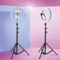 10 Inch Selfie LED Ring Light with 7ft Stand Tripod and Adjustable Phone Holder 360 Rotatable LED Studio Camera for Selfie and Video. 