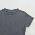 Women/ Ladies / Girls Trending Fashion Dark Ash Color Cotton Rib Fabric 190 Gsm Short Half Sleeve Plain Loose-Fitting Baggy Rib Dress Gown Frock With Pocket M, L, Xl Sizes. 