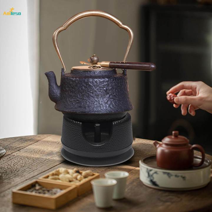 Cast Iron Teapot Warmer Stable Portable Tea Pot Holder for Tea Heating Milk