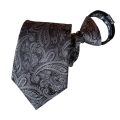 Fashion Silk Material Pre-tied Necktie Striped Design Rubber Fastener Lazy Ties Slim Cut Zipper Necktie Gift Giving. 