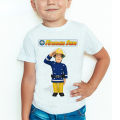 Children Cartoon Fireman Sam Printed Funny T Shirt Kids Summer Tops Baby Girls Boys Great Casual T-Shirt. 