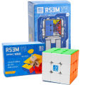 Moyu RS3M V5 Professional 3x3 Speed Rubik Cube Standard and Magnetic Dual Adjustment+ Robot Display Box 3x3 Speed Cube. 