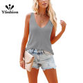 Yfashion Women's Sweater Tanks Sleeveless V-Neck Ribbed Slim Fit Knit Vest. 