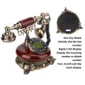 Old Fashioned Phone, Hands Free Noiseless One Key Redialing Corded Retro Landline with Date for Office. 