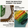 Embroidery Starter Kit Including Colored Threads Needles Hoops Instructions Flower Grass Leaves Pattern Mini Cross Stitch Kit. 