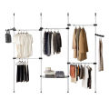 Floor To Ceiling Clothes Hanger Strong Internal Spring 30kg Load Capacity Closet Organizer Garment Rack Telescopic for Bedroom. 