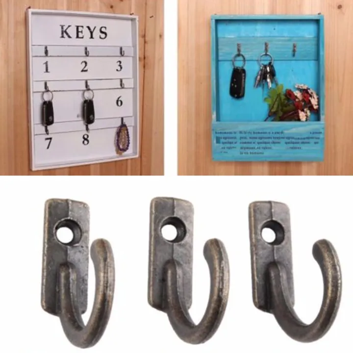10Pack  Wall Mounted Hook  / Metal Hook Single Hook /Antique Style Metal Bronze Hook /Wood Board Mounted Robe Hooks with Screws:Bronze,10 Pack