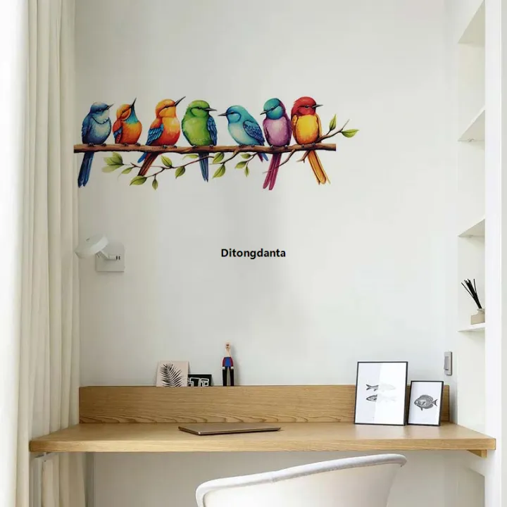 Paper%20to%20wallpaper%20living%20room%20cartoon%20branch%20bird%20wall%20sticker%20background%20decoration%20creative%20animal%20paste%20S369%20-%20Image%204