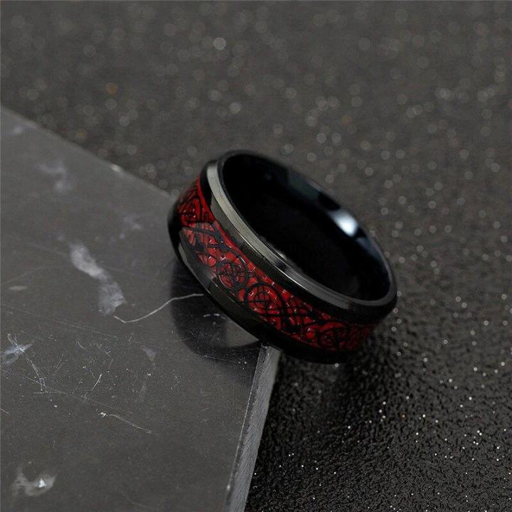 JeeMango%20Domineering%20Red%20Carbon%20Fiber%20Black%20Dragon%20Inlay%20Stainless%20Steel%20Ring%20for%20Men%20-%20Image%209