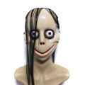 New Halloween Horror With Long Hair Mo Mo Mask Funny Mask V-Shaped Mouth Mask With Hair Female Ghost Mask Roleplay Mo Mask Masks. 