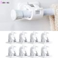 2Pcs/Set Curtain Rod Brackets No Drill Adjustable Stick Fixed Clip Self Adhesive Hanging Rack Hook for Kitchen Bathroom. 