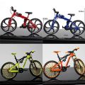 model bike Mini 1:8 Model Alloy Bicycle Toy Diecast Metal Finger Mountain Bike Racing Bend Road Simulation Collection Toys for Kids GiftParty Tableware. 