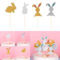 Pers Glitter Rabbit Festival Supplies Cake Pers Happy Easter Rabbit Glitter Rabbit Cupcake Easter Ornament. 