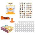 Cute Plastic Kid Badge Button Maker Machine Children's Handmade Toys Press Maker DIY Pin Badges Machine with 48pcs Button Parts Stickers and Button Making Supplies for Kid Gift. 