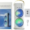 Dual-Head Quiet Mist Fan with Remote Control - USB Powered, High Wind Speed Desktop Cooler for Office and Home Use SMT. 