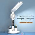 LED Desk Lamp with Fan Multifunction Table Lamp Night Light with Pen Holder Eye Protection Rechargeable Fans for Studying Lamp. 