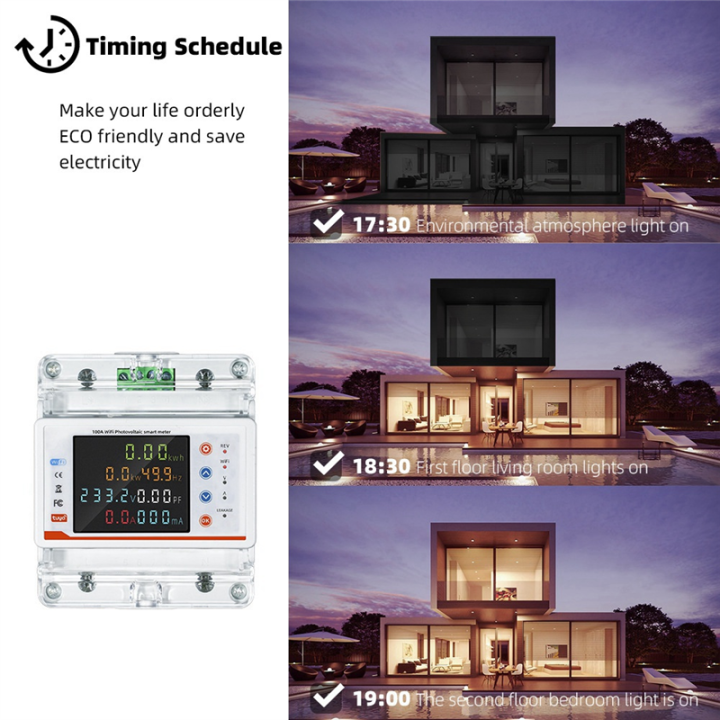 Tuya Single Phase 4P Intelligent Circuit Breaker Auto-Reclosing Voltage ...