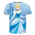 Children Cinderella T-Shirts Girls Summer Kids Rapunzel Belle Disney Princess Tops Tees Baby Kids Cartoon Tee Shirts 1-14 Years. 
