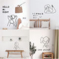 Girl Heart Self-adhesive Wall Stickers Bedroom Dining Room Simple Strokes Background Waterproof Wall Decoration. 