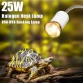 25W Halogen Heat Lamp UVA UVB Basking Lamp Heater Light Bulb for Reptiles Lizard Turtle Aquarium. 