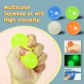 Luminous Decompression Sticky Balls/ Novelty Squeeze Ball Stress Relief Toys/ Kid Party Top-sucking Ball Games. 