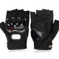 Bike Motorcycle Half Glove Black - L. 