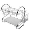 Kitchen Multi-Functional Stainless Steel 2 Layer Dish Drainer. 