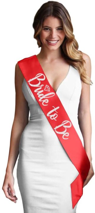 "Bride%20to%20Be"%20Sash%20-%20Bridal%20Shower%20Gift%20Bridal%20Sash%20Bachelorette%20Sash%20Wedding%20Sash%20Bride%20Accessories%20&%20Gifts%20(Red%20%20with%20White%20Lettering)%20-%20Image%202