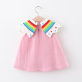 (0-3 Years Old) Baby Girl Dress Summer Cotton Rainbow Cloud Sleeveless Dress For Baby Kids Korean Version Beach Cute Doll Neck Dress For Kids Girls. 