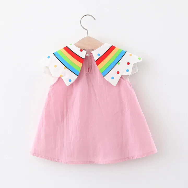 (0-3%20Years%20Old)%20Baby%20Girl%20Dress%20Summer%20Cotton%20Rainbow%20Cloud%20Sleeveless%20Dress%20For%20Baby%20Kids%20Korean%20Version%20Beach%20Cute%20Doll%20Neck%20Dress%20For%20Kids%20Girls%20-%20Image%204