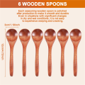 Small Wooden Spoons, 6Pcs Wooden Teaspoon for Cooking Small Condiments Spoon, Mini Wooden for Daily Use. 