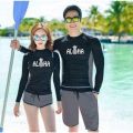 korean couple rush gurd for women casual swimsuit set. 