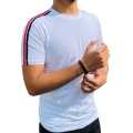 White Short Sleeve Men's T Shirt New Style Material 160GSM. 