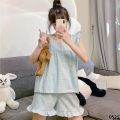 Suit Women's Tank Top Summer 4 Cute Year Pajamas Loungewear New Shortless Ear Belt Wooden Sleeve French 202 Season. 
