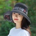 Reversible Fisherman Hat Sun Hat Female Summer Uv Protection Face Cover Sun-Proof Hat Outing and Biking Big Brim Sun Hat. 