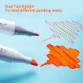 30/40/60/80 Colors Alcohol Markers Set Double Tipped Colored Pens Fine Point Art Markers Packed in Cloth Bag for Kids Adult Coloring Drawing Illustrations Artist Sketching. 