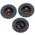 3 Pcs DIY Home Car Stereo 2-Way Speaker Box Terminal Binding Post Round Spring Cup Connectors Subwoofer Plugs (Black). 
