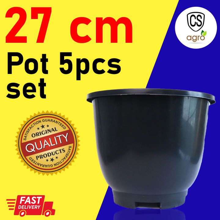27 cm Pot set Black color High Quality Plastic Long Durability for Pot ...