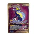 New Pokemon Anime Scarlet Violet Charizard Miraidon Koraidon Gold Black English Metal Cards Vmax Mega GX Game Collection Cards. 