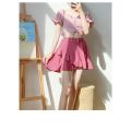 Super Fairy Pure ins Japanese Style Short Sleeve Hot Spring Bathing Suit Style Girl High Waist Conservative Student Split Skirt Style 2024. 